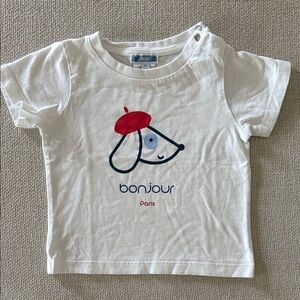 Jacadi White Bonjour Dog T-Shirt